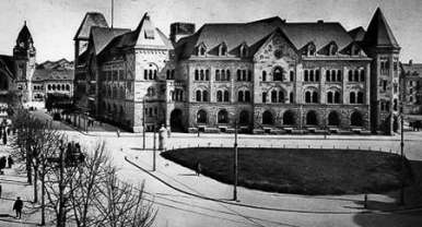 Historische Postkarte - Metz - Hauptpost und Bahnhof im Hintergrund Historische Postkarte - Metz - Hauptpost und Bahnhof im Hintergrund