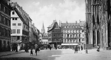 Historische Postkarte - Straßburg - Münsterplatz Historische Postkarte - Straßburg - Münsterplatz