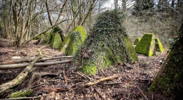Westwall - Panzersperre bei Saarbrücken - Drachenzähne im Almet