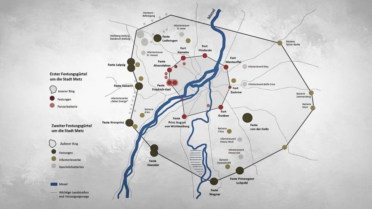 Festungen rund um Metz - Karte