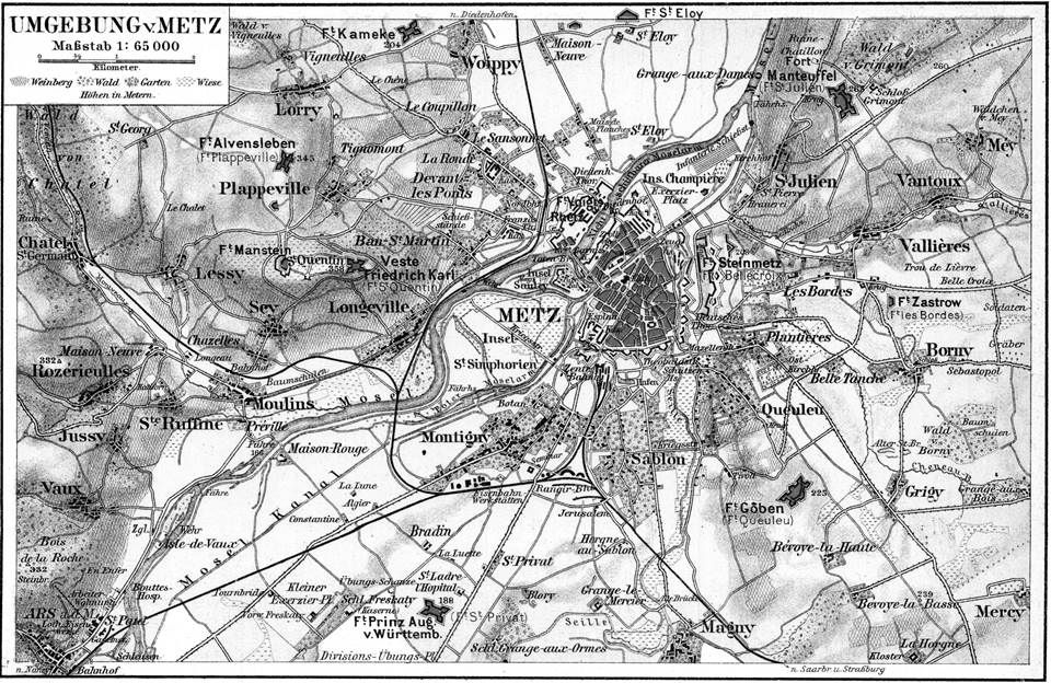 Karte Metz - Festung rund um Metz - Frankreich Karte Metz - Festung rund um Metz - Frankreich