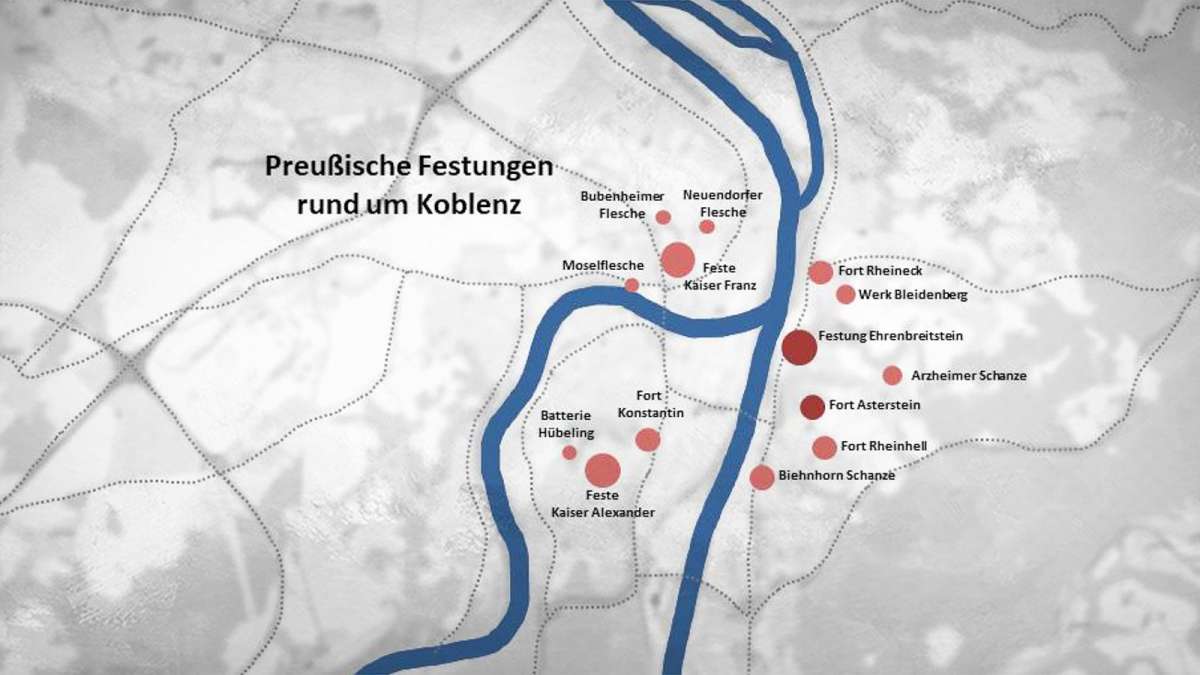 Preußische Festungen rund um Koblenz im 19. Jahrhundert Preußische Festungen rund um Koblenz im 19. Jahrhundert