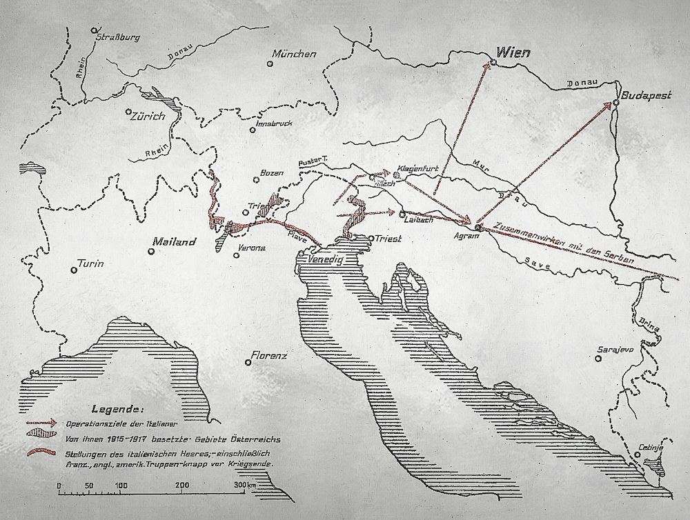 Quelle: Österreichs Volksbuch vom Weltkrieg, GM d.R. Hugo Schäfer, Verlag GM d.R. Franz Schubert, Wien, 1934