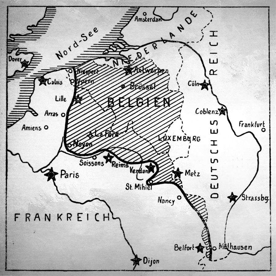 Erster Weltkrieg - Karte - Schlacht um Verdun